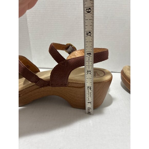 DANSKO Sandals Sandi Brown Leather Buckle Detail Platform Women's Sz 38 - Picture 7 of 7